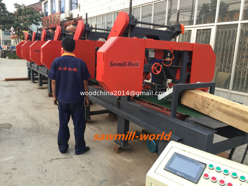 China 2 3 4 5 Heads Wood Bandsaw Mill Multiple Heads Horizontal
