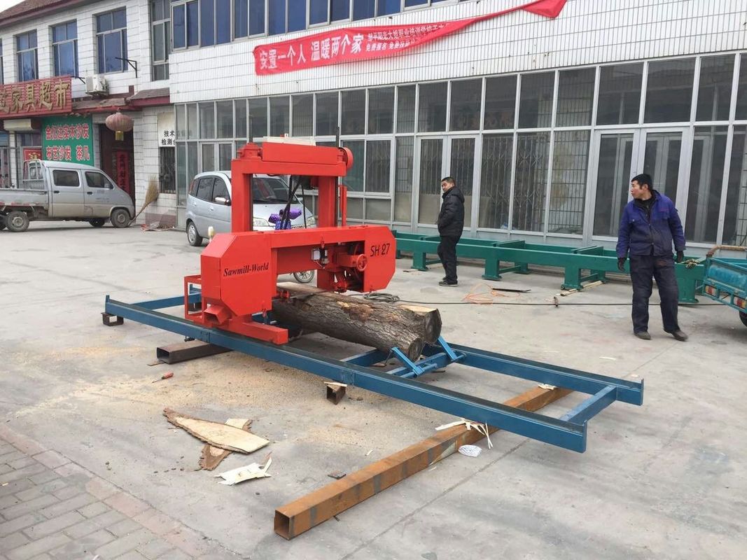 SH27 horizontal band saw mobile sawmill for sale portable saw cutting