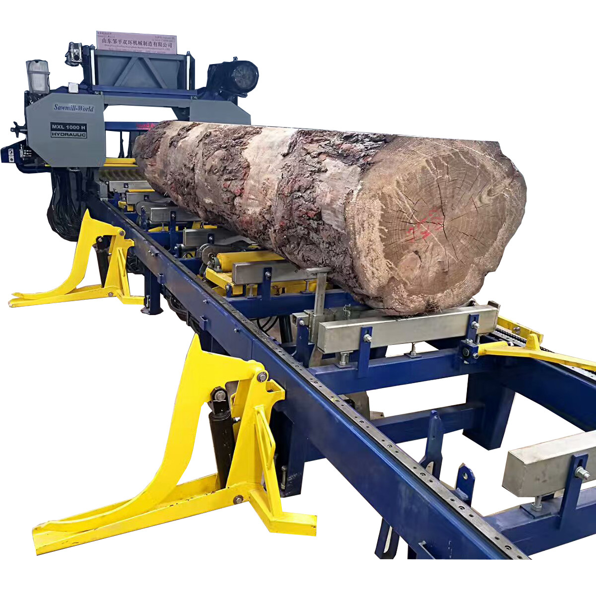 Full Automatic Horizontal Band Saw Mill Machine with log loading arm