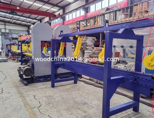 Fully Automated Timber Sawmill Line Double Head Bandsaw Twin Vertical Sawmills