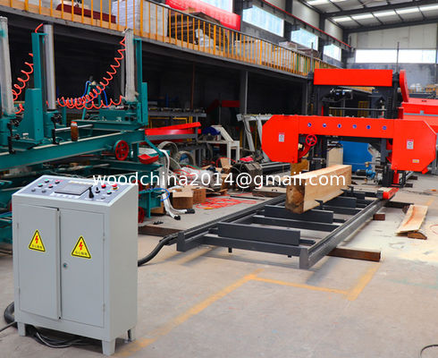 1000mm 1300mm Wood Portable Sawmill Electric Horizontal Bandsaw Band Saw Mill with inverter feeding