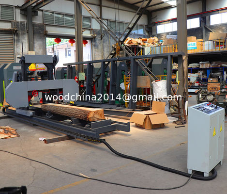 1000mm 1300mm Wood Portable Sawmill Electric Horizontal Bandsaw Band Saw Mill with inverter feeding