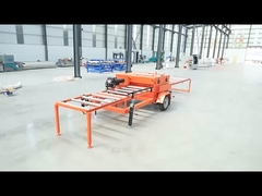 27HP Petrol powered Automatic Twin Blade Board Cutting Wood Edger Saw Machine with wheels for mobile