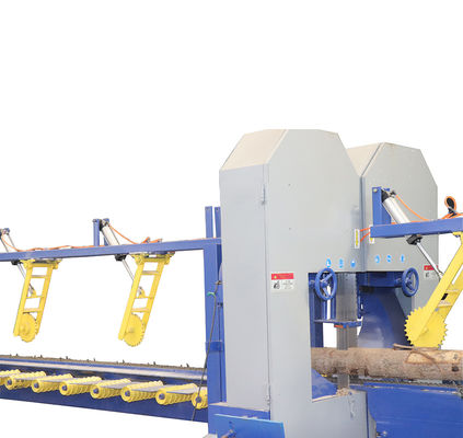 China Manufacturer Twin Vertical Saw Double Blades Wood Cutting Vertical Bandsaw Mills Sawmill Production Line