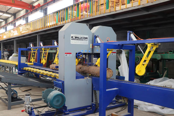 China Manufacturer Twin Vertical Saw Double Blades Wood Cutting Vertical Bandsaw Mills Sawmill Production Line