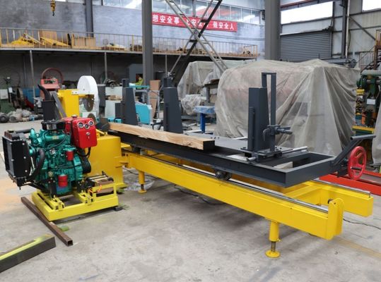 7.5KW 400mm Twin Blade Circular Sawmill Sliding Table Saw Machine Diesel Powered