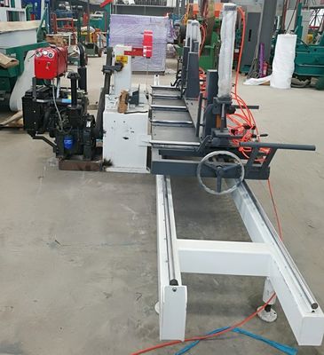 7.5KW 400mm Twin Blade Circular Sawmill Sliding Table Saw Machine Diesel Powered