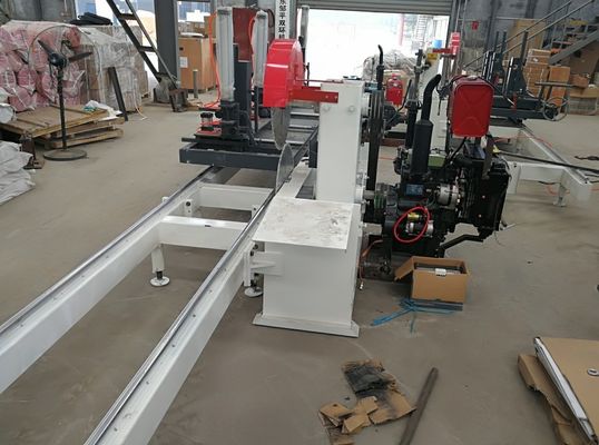 7.5KW 400mm Twin Blade Circular Sawmill Sliding Table Saw Machine Diesel Powered