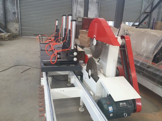 woodworking machinery of heavy duty twin blades circular sawmill with log carriage