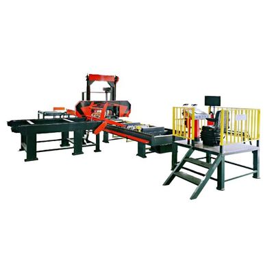 Hydraulic Wood Cutting Portable Sawmill Horizontal Band Saw Mill with automatic log turner