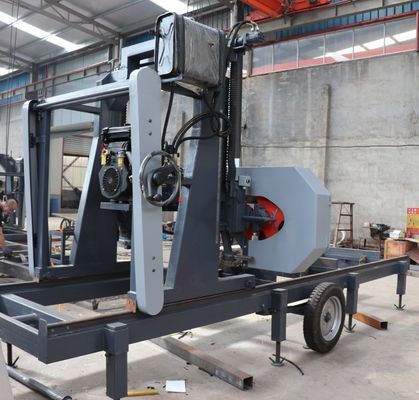 Horizontal Timber Bandsaw Portable Wood Band Saw Mill, Forest Mobile bandsaw