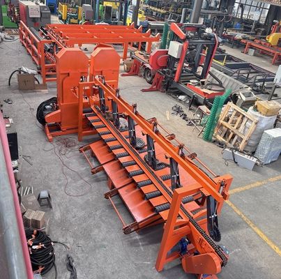 2 Heads Vertical Band Sawmill Small Logs Wood Processing Line With Platform