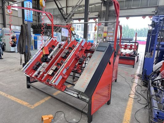 Block Making Pallet Nailing Machine Euro Style Pallet Nailer With 2 Nail Guns