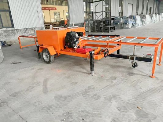 27HP Petrol powered Automatic Twin Blade Board Cutting Wood Edger Saw Machine with wheels for mobile