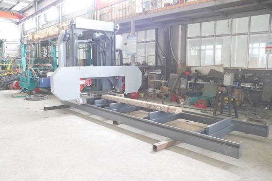 Log Wood Processing Sawmill Machine Wood Portable Sawmill, Automatic Horizontal Bandsaw with inverter feeding