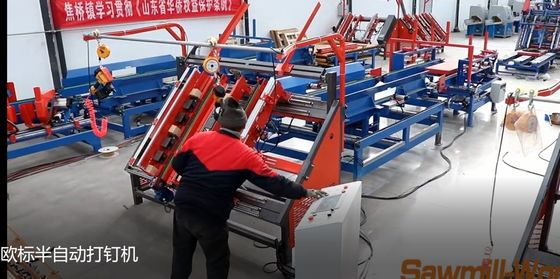 400pallets/Day Pallet Assemble Machine Euro Sawdust Blocks Pallet Nailing Machine