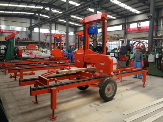 Petrol powered small SH24 portable horizontal band sawmill for wood sawing