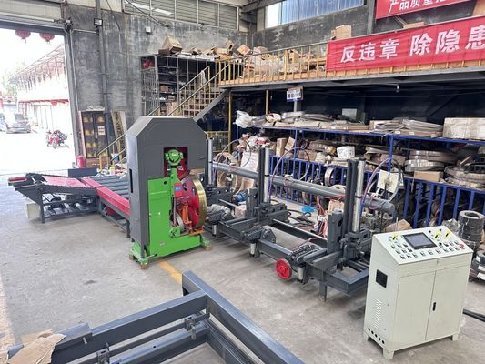 Vertical Band Saw Wood Cutting Machine MJ3210 Log Sawmill with Automatic Carriage 1060mm Wheel 30KW Motor
