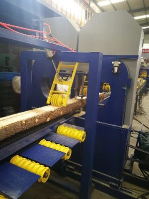 Automatic Twin bandsaw Insutrial Sawmill equipment line for log sawing in diameter 35cm