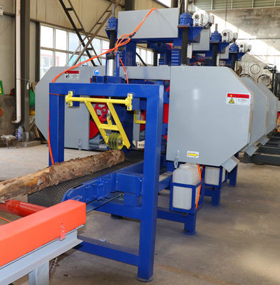 China Multiple Heads Horizontal Band Resaw machine cut logs straight into planks