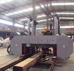 Diesel 55kw Horizontal Band Saw For Cutting Logs With Inverter Feeding