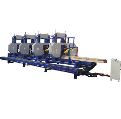 Multiple heads wood timber logs cutting machine horizontal band sawmill