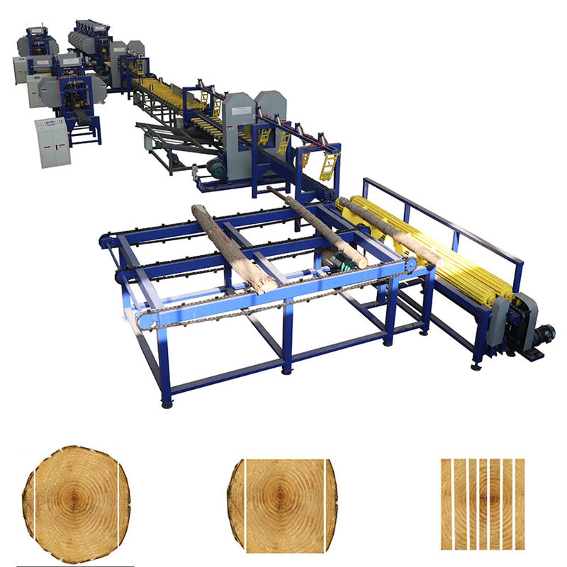 Sawmill woodworking log cutting twin blade vertical saw machine  With Auto Feeding