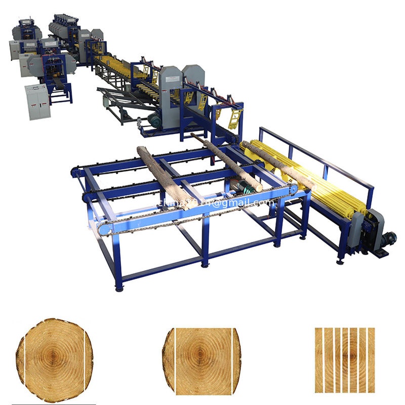 Wood Cutting Vertical Band Saw Twin Vertical Band Sawmill Production Line
