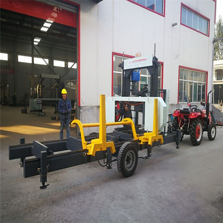 Portable Horizontal Band Saw Mobile Sawmills For Sale with hydraulic log loader