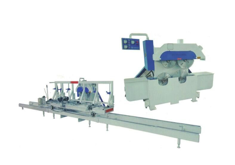 Wood Logs Cutting 4pcs Circular Blade Saw Mill Machine with Log Carriage
