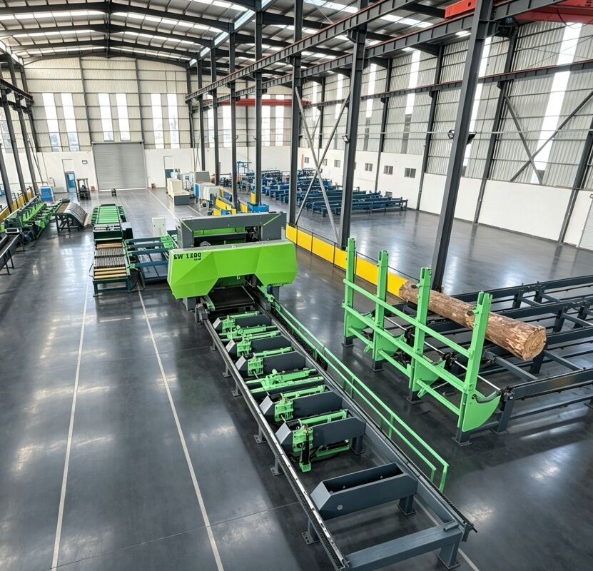 Heavy-Duty Horizontal Hydraulic Band Sawmill Complete sawing line SW1200PRO