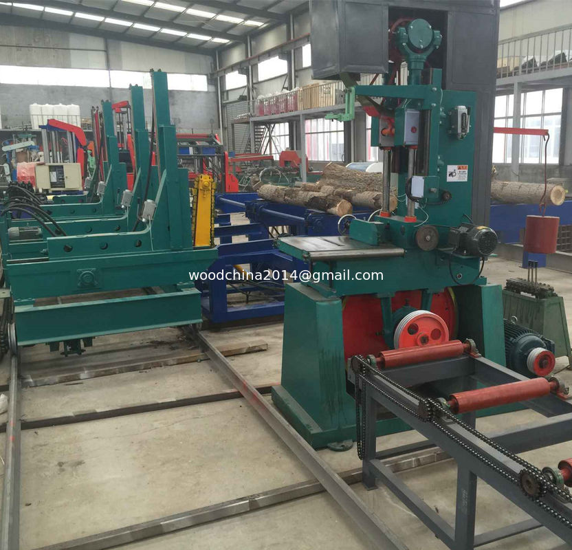 Automatic wood band saw machine, vertical band sawmill with carriage, wood mill