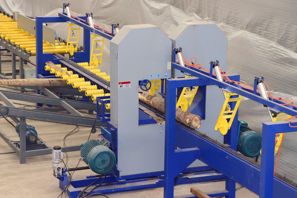 Automatic Wood Bandsaw Twin Vertical Band Sawmill Equipment for log cutting