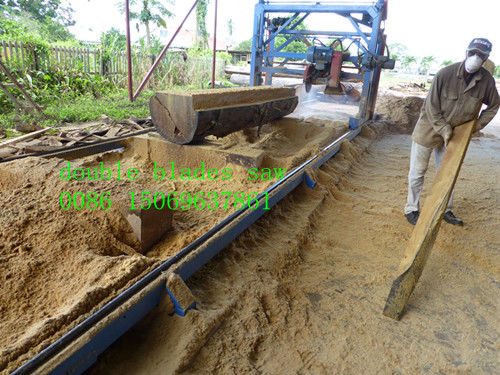 popular!!! DS1300 double blades cutting angle circular sawmill well sold in Suriname market