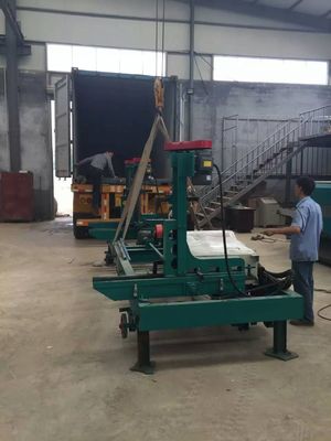 Industrial Wood Vertical Band Saw Sawmill Machine With Trolley with hydraulic log turner