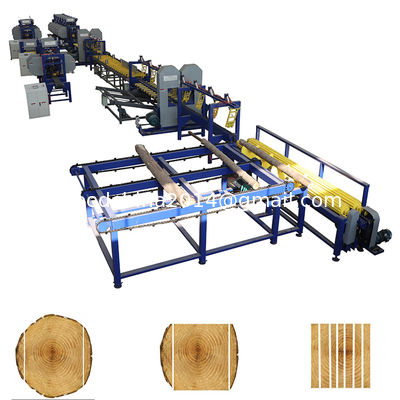 Sawmill woodworking log cutting twin blade vertical saw machine  With Auto Feeding