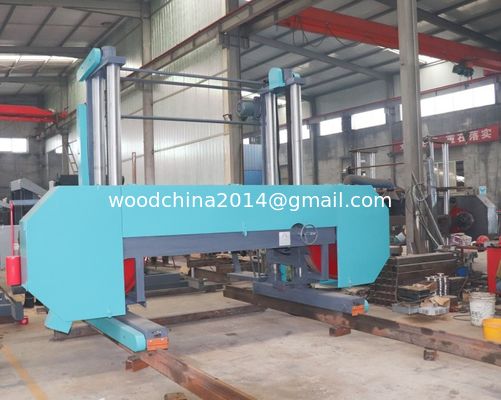 Electric Portable Sawmill Horizontal Bandsaw Sawmill With Diesel Engine For Big Log Cutting