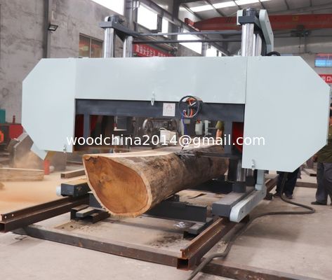 Industrial Diesel Electric Bandsaw Mill Wood Horizontal Mobile Portable With Trailer