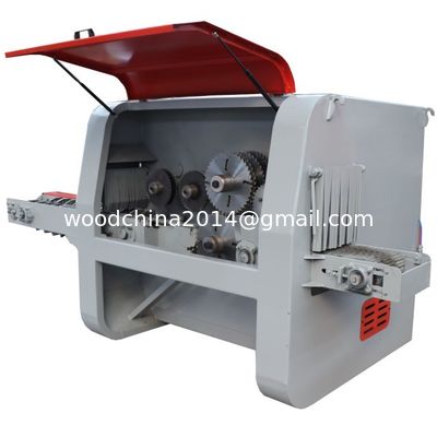 Double Spindle Multiple Blades Rip Saw, Multi RipSaw Production Line for Round log Cutting