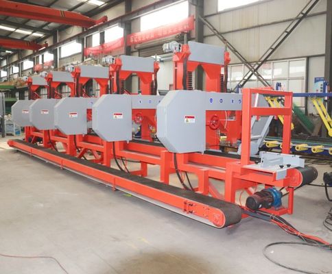 Center Wheel Design Wood Saw Machines Twin Vertical Bandsaw Sawmill Production Line
