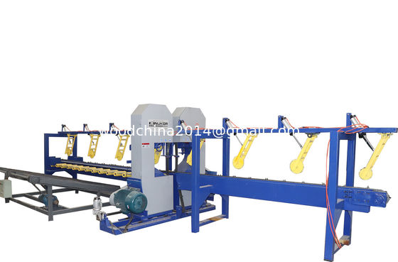 CNC Twin Vertical Band Saw sawmill equipment for cutting wood log into square timber