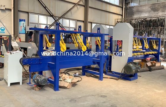 Automatic Vertical Twin Head Bandsaw Sawmill Line Wood Saw Machine