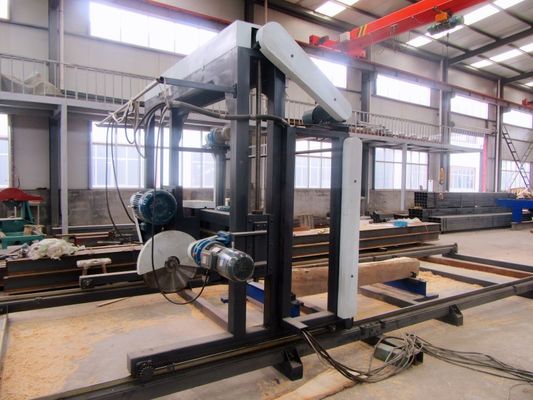Angle Swing Blade Saw Double Blades Circular Saw , Square Wood Cutting Circular Sawmill Machine