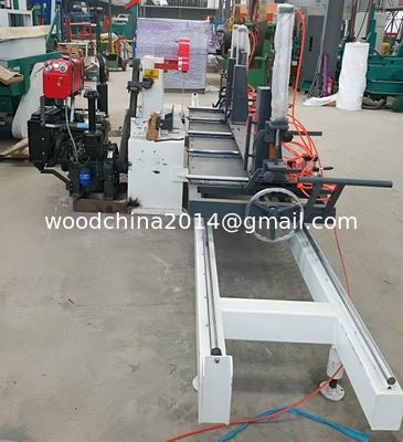 7.5KW 400mm Twin Blade Circular Sawmill Sliding Table Saw Machine Diesel Powered