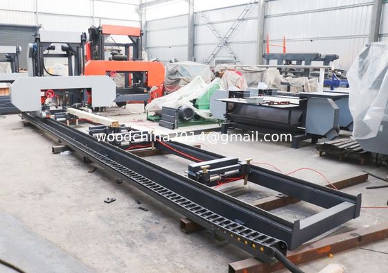 4.5M Long Horizontal Band Sawmill For Wood Cutting Portable Big Round Timber Sawmill On Trailer