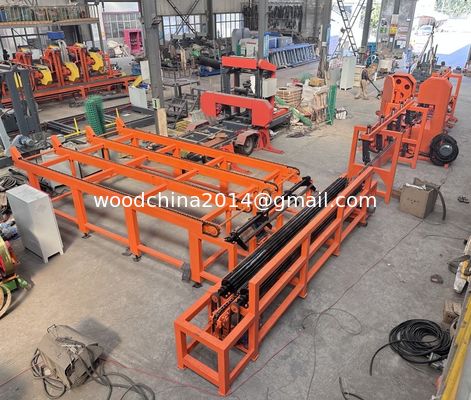2 Heads Vertical Band Sawmill Small Logs Wood Processing Line With Platform