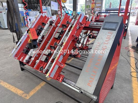 Block Making Pallet Nailing Machine Euro Style Pallet Nailer With 2 Nail Guns