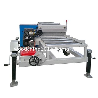 27HP Petrol powered Automatic Twin Blade Board Cutting Wood Edger Saw Machine with wheels for mobile