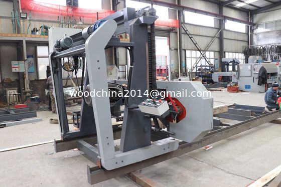 Log Wood Processing Sawmill Machine Wood Portable Sawmill, Automatic Horizontal Bandsaw with inverter feeding