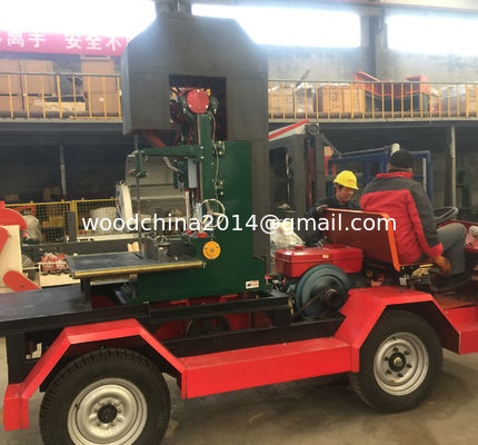 Log cutting Vertical Mobile Band Sawmill China Diesel Engine Powered with table